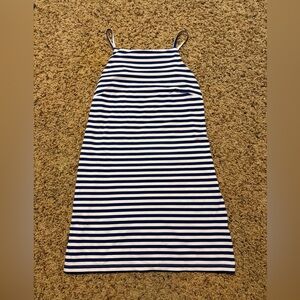 Melly M navy and white striped square neck tank top dress
